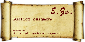 Suplicz Zsigmond névjegykártya