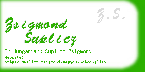 zsigmond suplicz business card